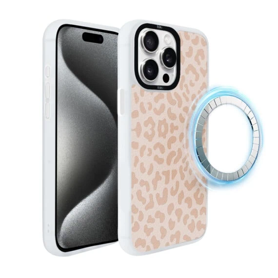 Etui do iPhone 15 Pro Max IBIZU DropGuard Matt z MagSafe, Boho, Delikatna panterka (2)