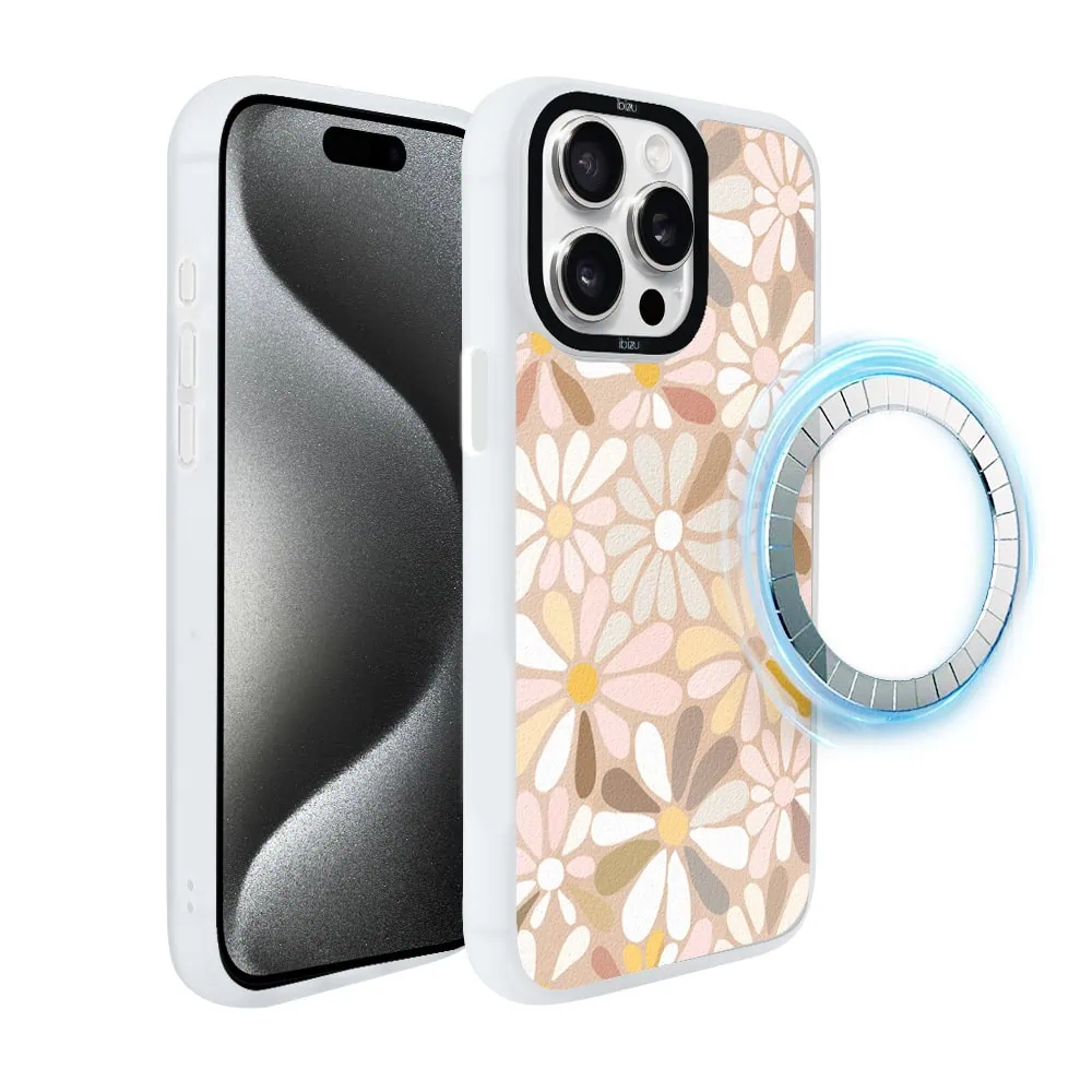Etui do iPhone 15 Pro IBIZU DropGuard Matt z MagSafe, Boho, Kwiaty vintage