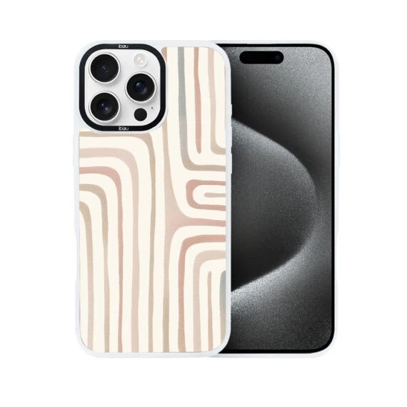 Etui do iPhone 15 Pro Max IBIZU DropGuard Matt z MagSafe, Boho, Piaskowy labirynt (6)