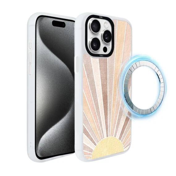 Etui do iPhone 15 Pro Max IBIZU DropGuard Matt z MagSafe, Boho, Wschód słońca (4)