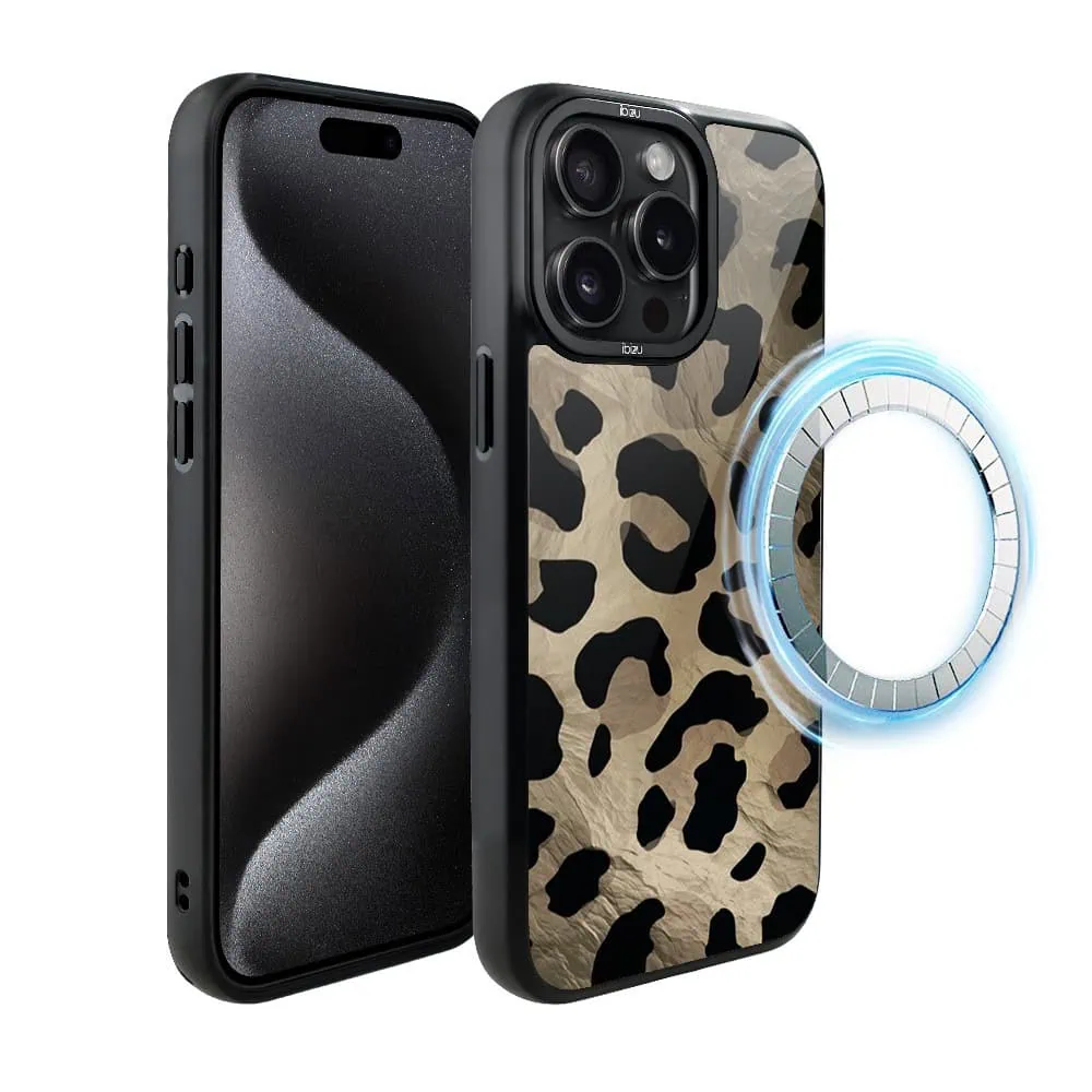 Etui do iPhone 15 Pro Max IBIZU DropGuard Matt z MagSafe, Zew Natury, Dziki Leopard