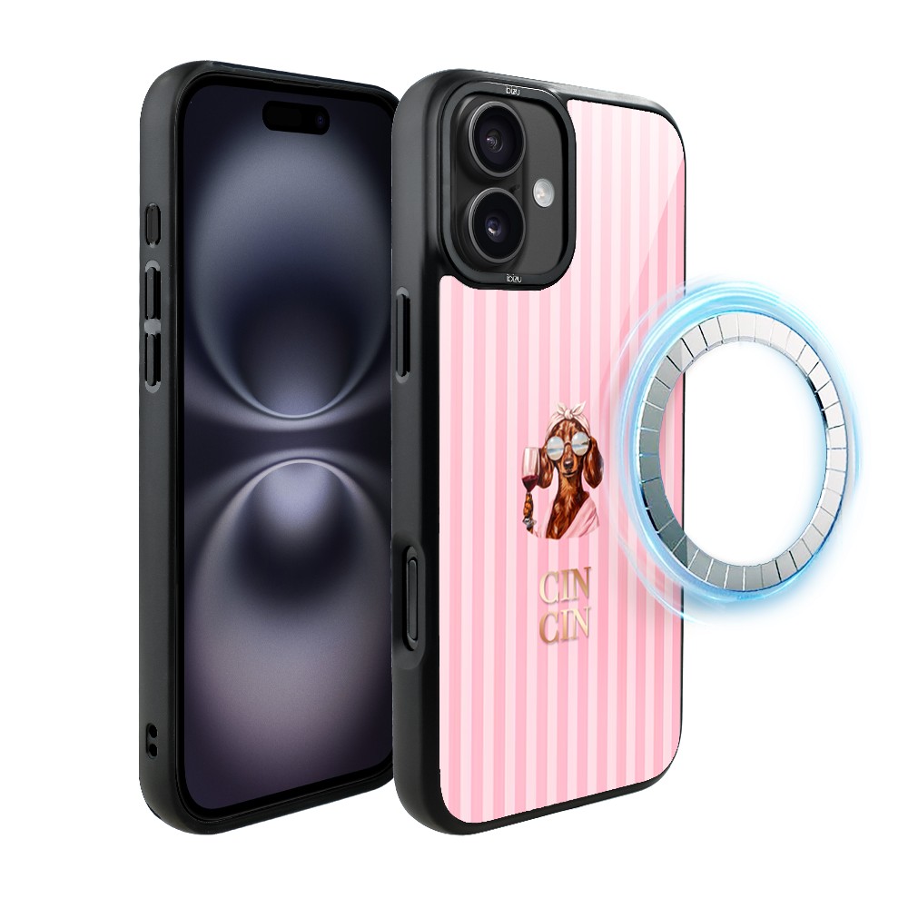 Etui do iPhone 16 IBIZU DropGuard Matt z MagSafe, Bella Fantasia, Cin Cin Bella