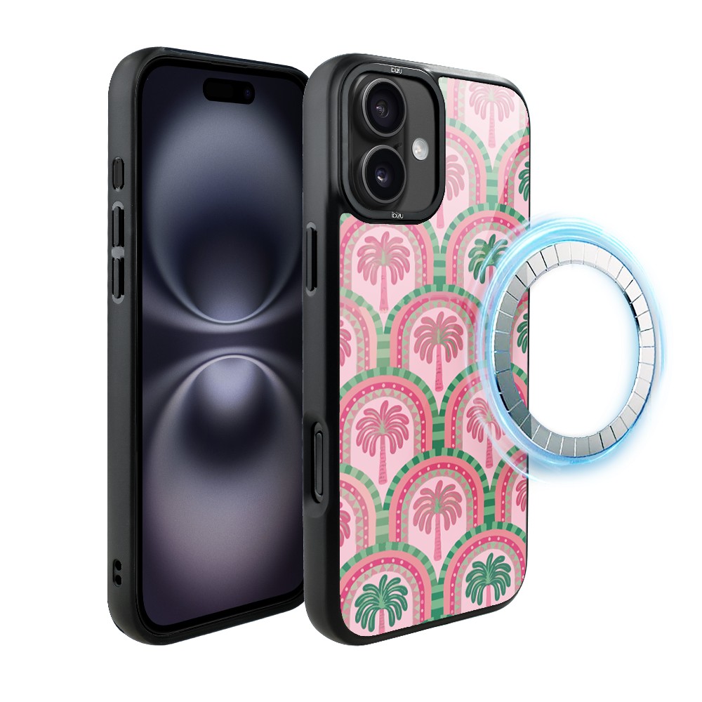 Etui do iPhone 16 IBIZU DropGuard Matt z MagSafe, Bella Fantasia, Palmy na Capri