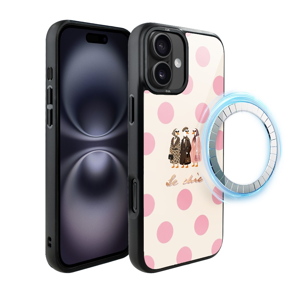 Etui do iPhone 16 IBIZU DropGuard Matt z MagSafe, Bella Fantasia, Paryskie groszki