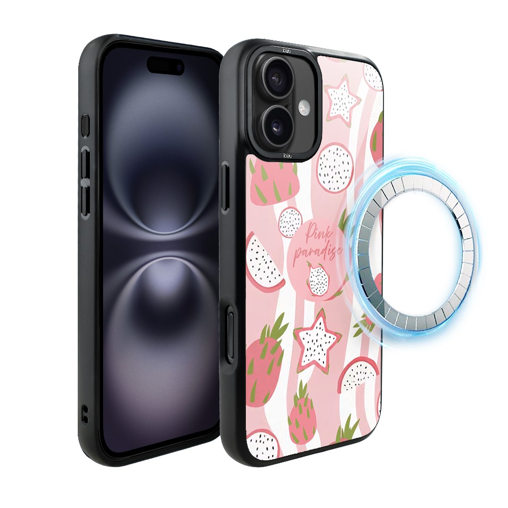 Etui do iPhone 16 IBIZU DropGuard Matt z MagSafe, Bella Fantasia, Różowa pitaja