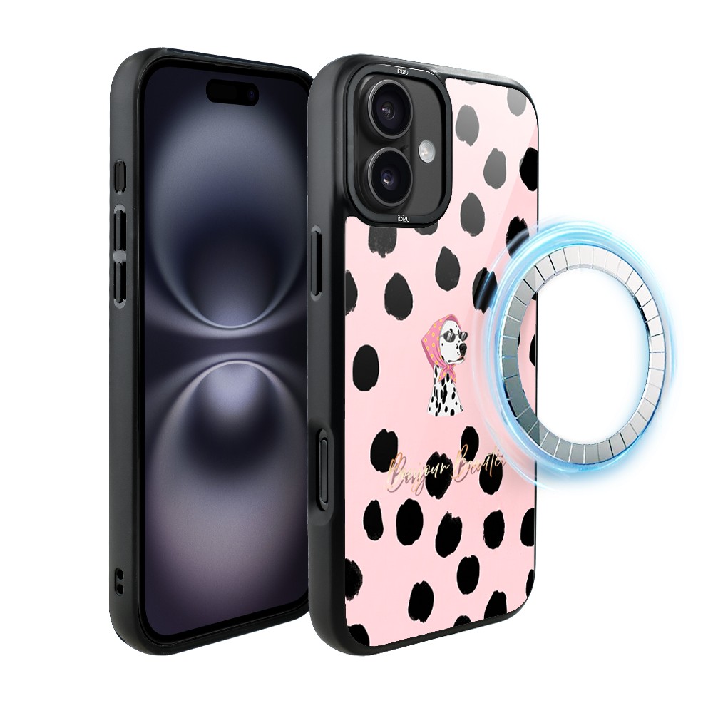 Etui do iPhone 16 IBIZU DropGuard Matt z MagSafe, Bella Fantasia, Słodki dalmatyńczyk