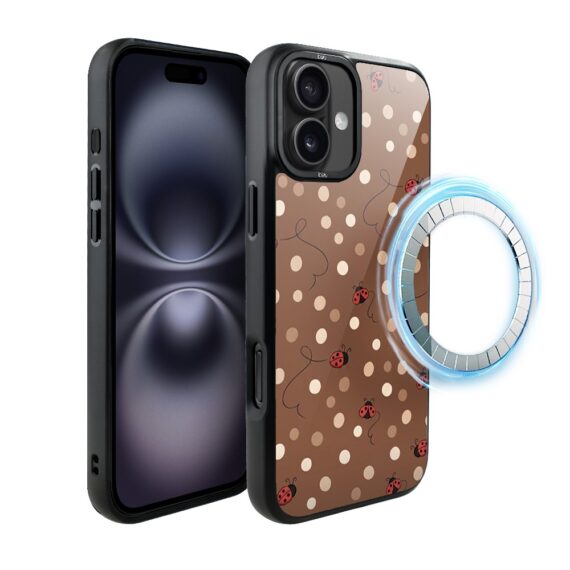 Etui do iPhone 16 Plus DropGuard Matt z MagSafe, Bella Fantasia, Kawowe biedronki (5)