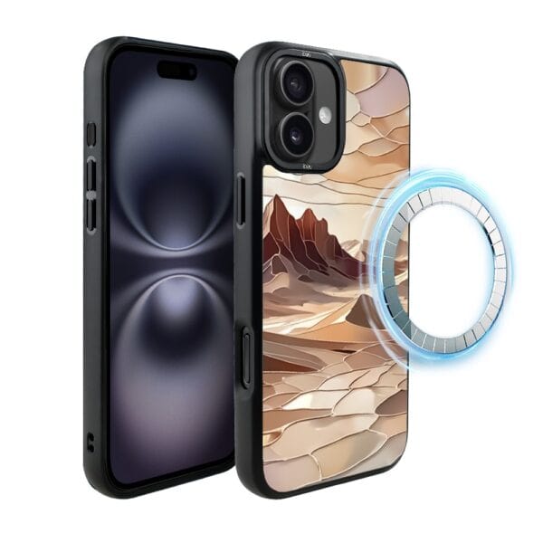 Etui do iPhone 16 IBIZU DropGuard Matt z MagSafe, Barwy Szkła, Pustynny spokój