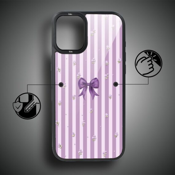 Etui do iPhone 16 Plus IBIZU DropGuard Matt z MagSafe, Bella Fantasia, Lawendowa kokarda (6)