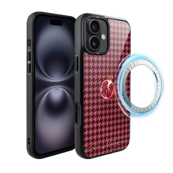Etui do iPhone 16 Plus IBIZU DropGuard Matt z MagSafe, Bella Fantasia, Rubinowy granat (4)