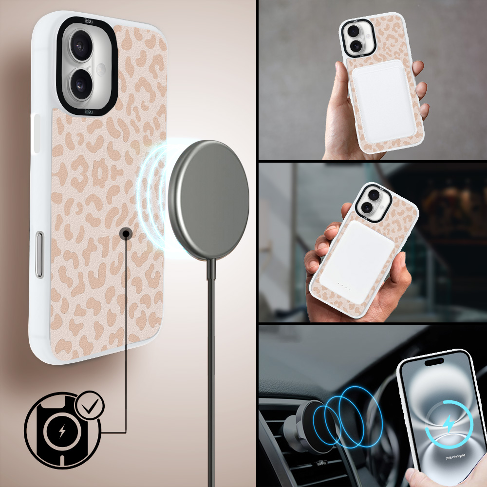 Etui do iPhone 16 Plus IBIZU DropGuard Matt z MagSafe, Boho, Delikatna panterka (5)