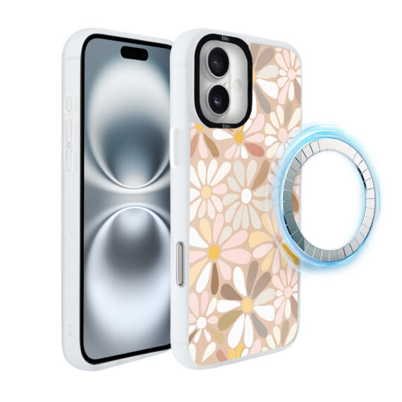 Etui do iPhone 16 Plus IBIZU DropGuard Matt z MagSafe, Boho, Kwiaty vintage (3)