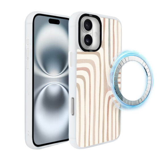 Etui do iPhone 16 Plus IBIZU DropGuard Matt z MagSafe, Boho, Piaskowy labirynt (2)