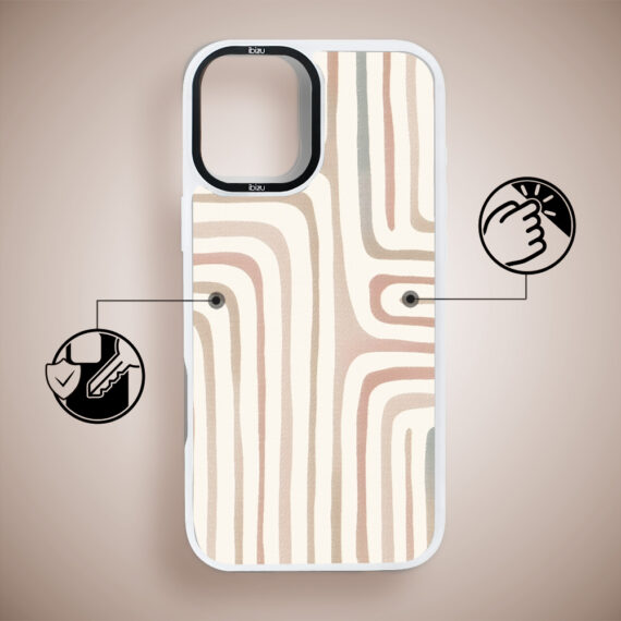 Etui do iPhone 16 Plus IBIZU DropGuard Matt z MagSafe, Boho, Piaskowy labirynt (3)