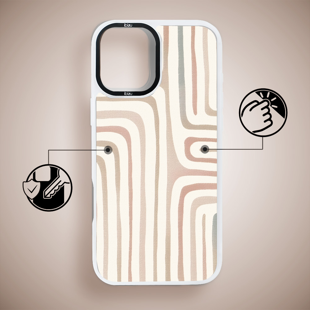 Etui do iPhone 16 Plus IBIZU DropGuard Matt z MagSafe, Boho, Piaskowy labirynt (3)