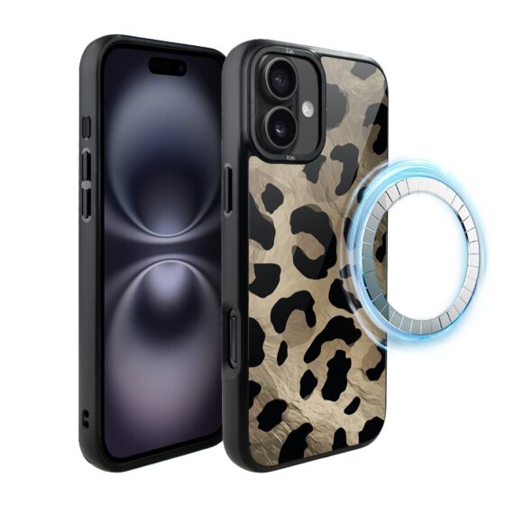 Etui do iPhone 16 Plus IBIZU DropGuard Matt z MagSafe, Zew Natury, Dziki Leopard (3)