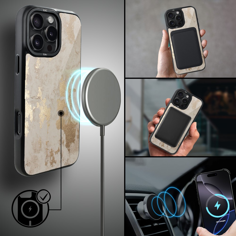 Etui do iPhone 16 Pro IBIZU DropGuard Matt z MagSafe, Ethereal Essence, Szampańskie Złoto pro-1
