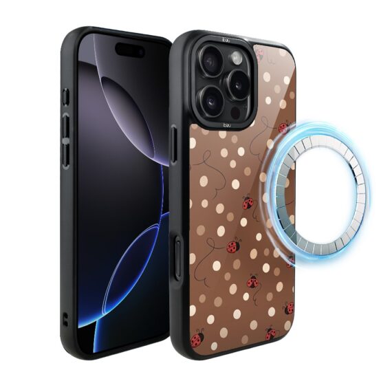 Etui do iPhone 16 Pro Max DropGuard Matt z MagSafe, Bella Fantasia, Kawowe biedronki (4)