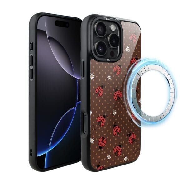 Etui do iPhone 16 Pro Max IBIZU DropGuard Matt z MagSafe, Bella Fantasia, Wesołe biedronki