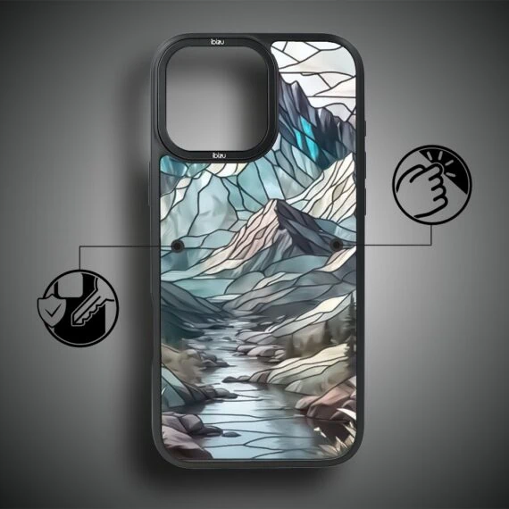 Etui do iPhone 16 Pro Max IBIZU DropGuard Matt z MagSafe, Barwy Szkła, Górski potok, poprawione (4)