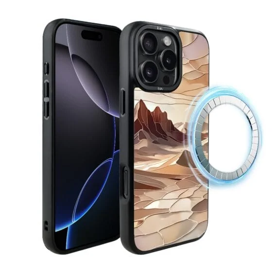 Etui do iPhone 16 Pro Max IBIZU DropGuard Matt z MagSafe, Barwy Szkła, Pustynny spokój, poprawne (2)