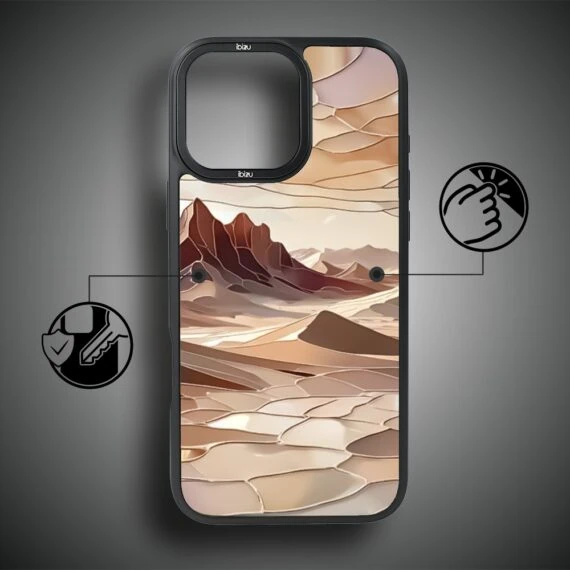 Etui do iPhone 16 Pro Max IBIZU DropGuard Matt z MagSafe, Barwy Szkła, Pustynny spokój, poprawne (3)