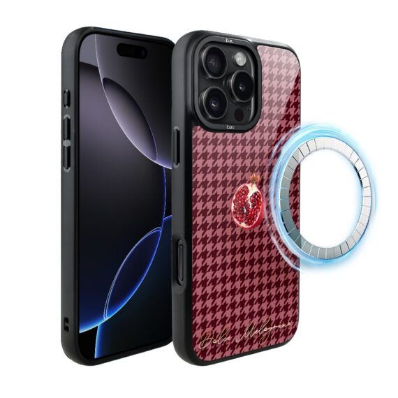 Etui do iPhone 16 Pro Max IBIZU DropGuard Matt z MagSafe, Bella Fantasia, Rubinowy granat (6)