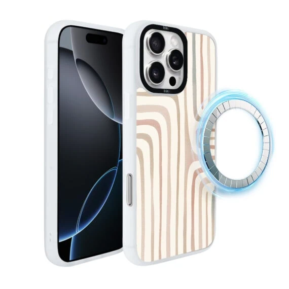 Etui do iPhone 16 Pro Max IBIZU DropGuard Matt z MagSafe, Boho, Piaskowy labirynt, poprawne (2)