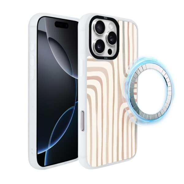 Etui do iPhone 16 Pro Max IBIZU DropGuard Matt z MagSafe, Boho, Piaskowy labirynt