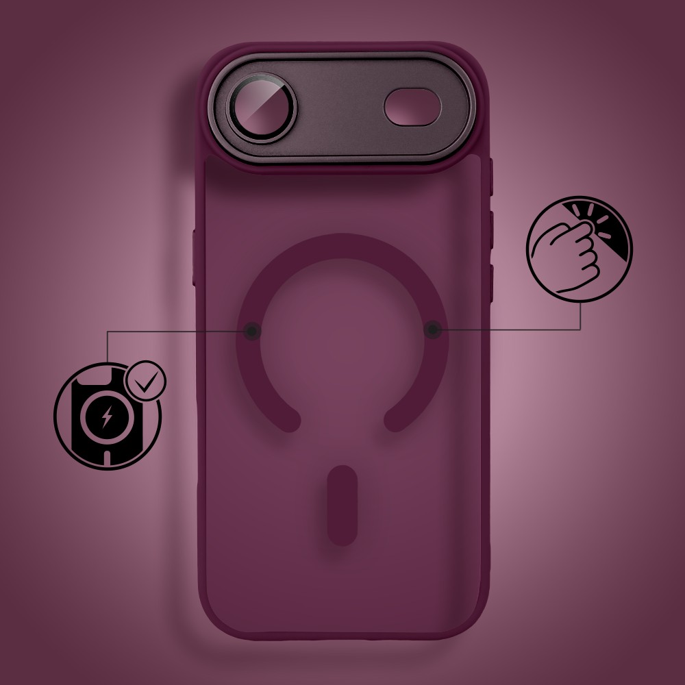 Etui do iPhone 17 Air, Color Flush z Magsafe, z osłoną aparatu, wiśniowe (2)