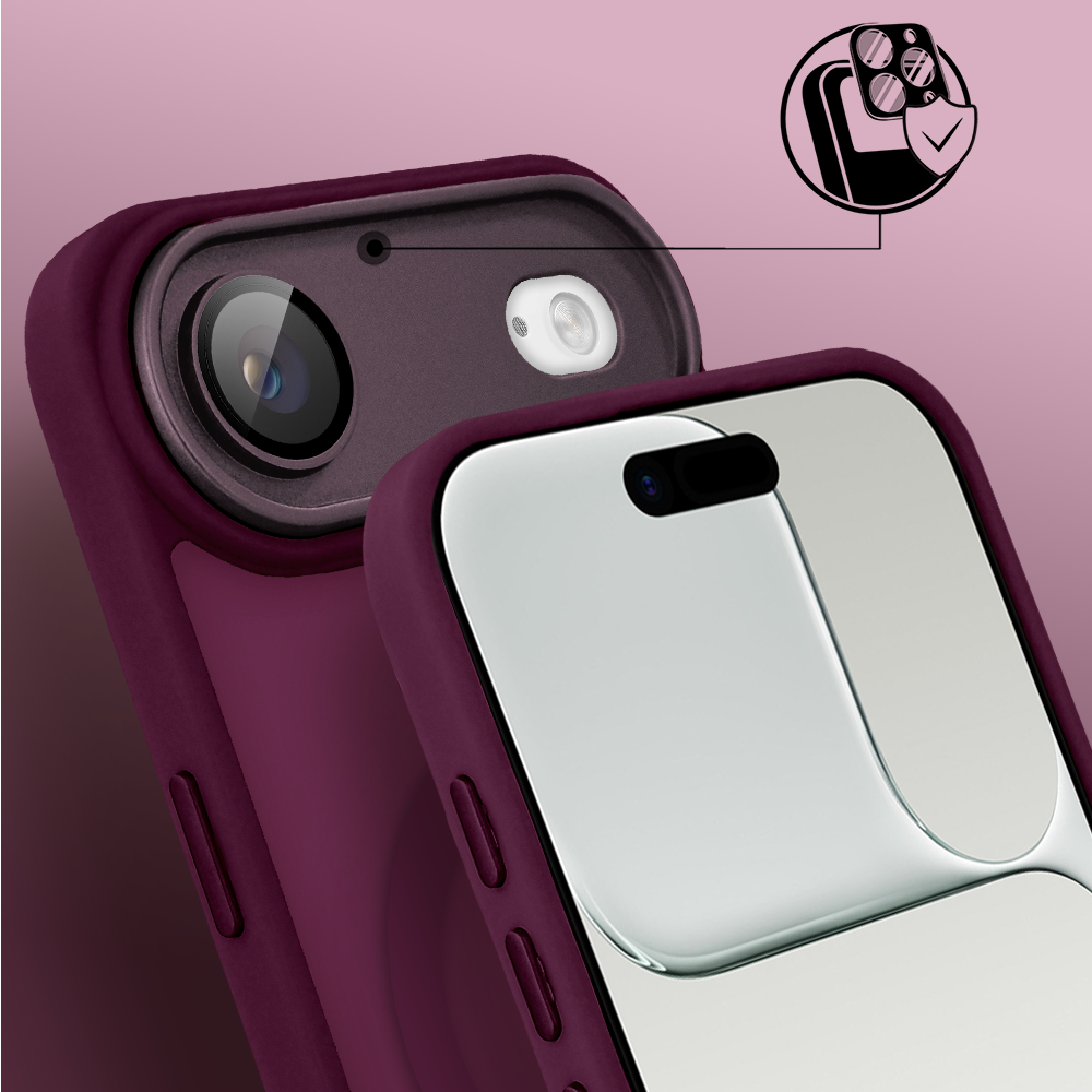 Etui do iPhone 17 Air, Color Flush z Magsafe, z osłoną aparatu, wiśniowe (5)