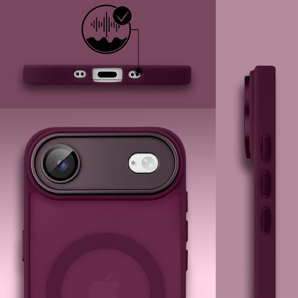 Etui do iPhone 17 Air, Color Flush z Magsafe, z osłoną aparatu, wiśniowe (6)
