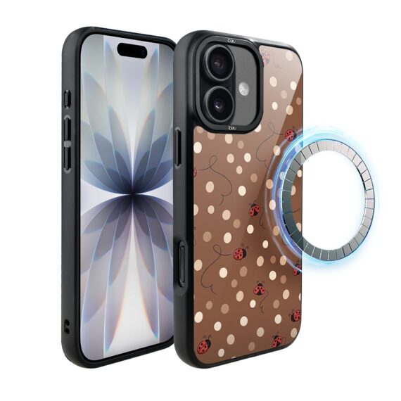 Etui do iPhone 17 DropGuard Matt z MagSafe, Bella Fantasia, Kawowe biedronki (6)