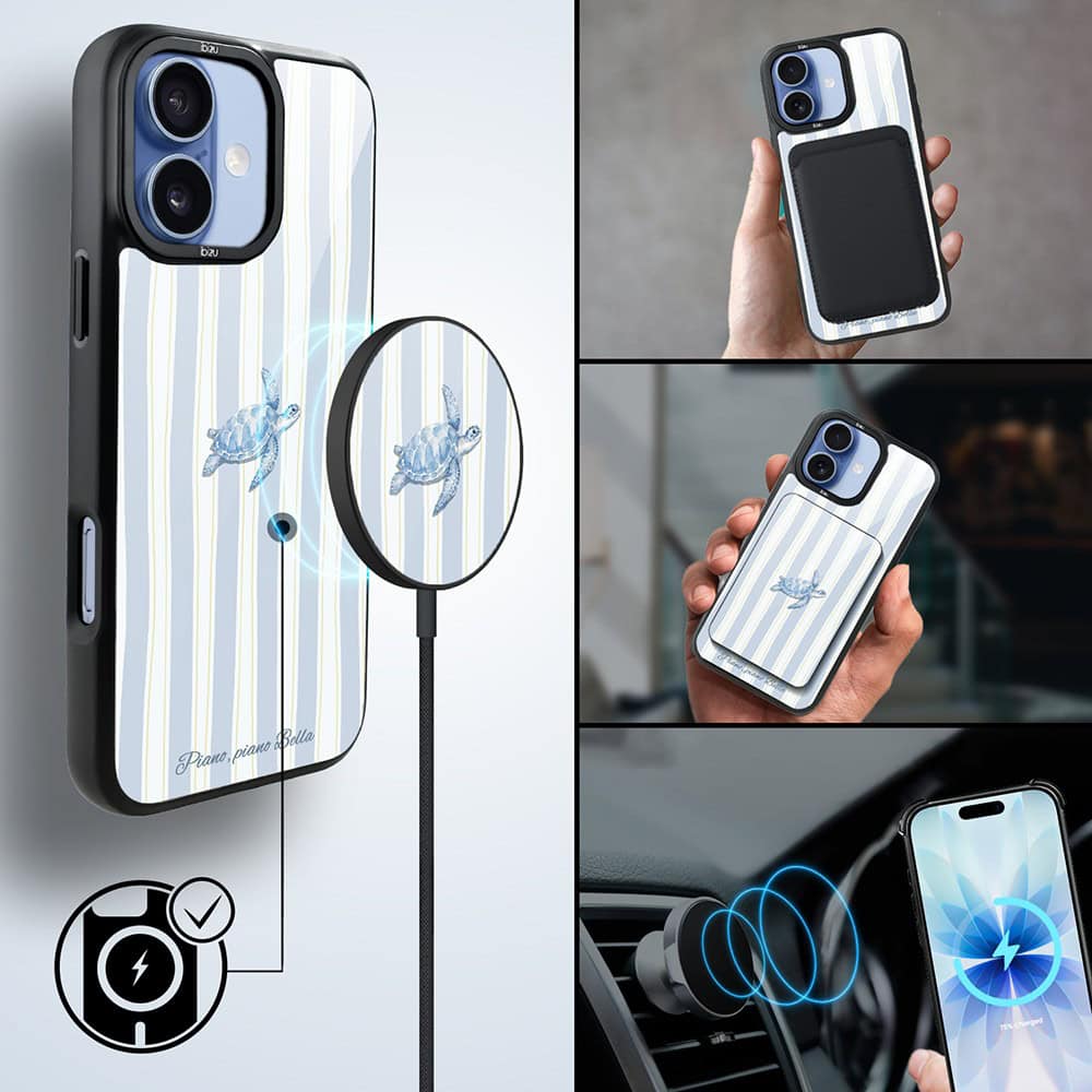 Etui do iPhone 17 IBIZU DropGuard Matt z MagSafe, Bella Fantasia, Grecki żółw (4)