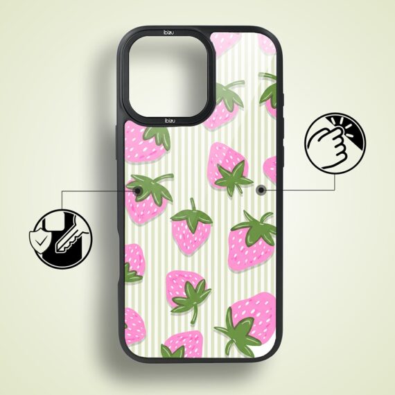 Etui do iPhone 17 IBIZU DropGuard Matt z MagSafe, Bella Fantasia, Truskawkowa łąka (1)