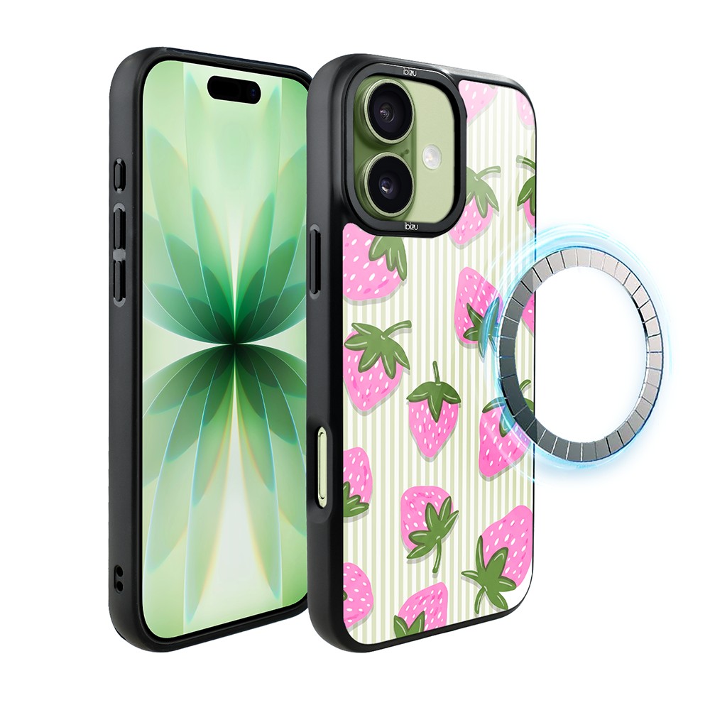 Etui do iPhone 17 IBIZU DropGuard Matt z MagSafe, Bella Fantasia, Truskawkowa łąka