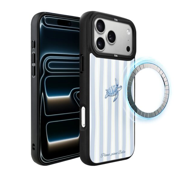Etui do iPhone 17 Pro IBIZU DropGuard Matt z MagSafe, Bella Fantasia, Grecki żółw