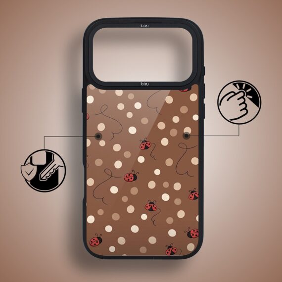 Etui do iPhone 17 Pro Max IBIZU DropGuard Matt z MagSafe, Bella Fantasia, Kawowe biedronki (4)