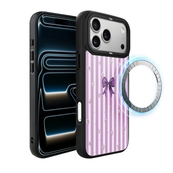 Etui do iPhone 17 Pro IBIZU DropGuard Matt z MagSafe, Bella Fantasia, Lawendowa kokarda
