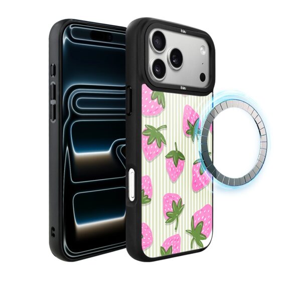 Etui do iPhone 17 Pro Max IBIZU DropGuard Matt z MagSafe, Bella Fantasia, Truskawkowa łąka (2)