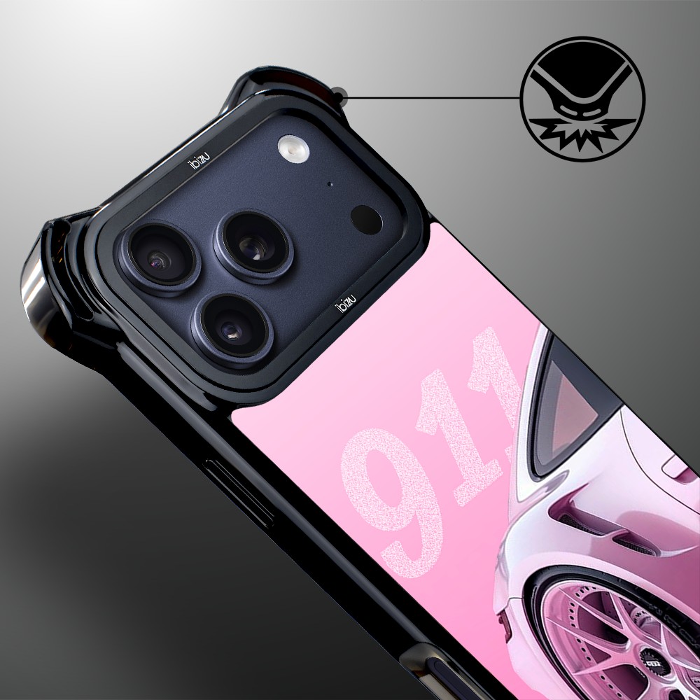 Etui do iPhone 17 Pro Max IBIZU DropGuard Ultra z MagSafe, TechDrive, 911 różowe, nowe (4)