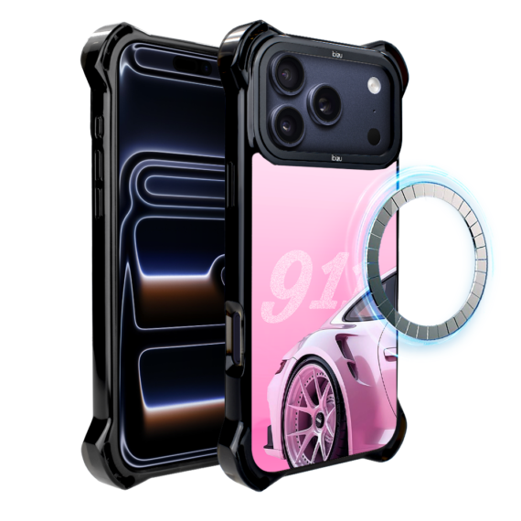 Etui do iPhone 17 Pro Max IBIZU DropGuard Ultra z MagSafe, TechDrive, 911 różowe, nowe (7)