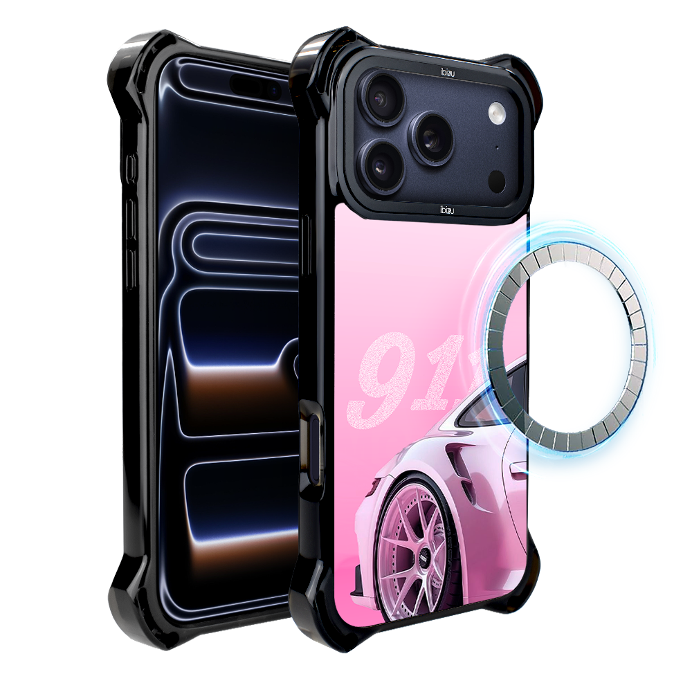 Etui do iPhone 17 Pro Max IBIZU DropGuard Ultra z MagSafe, TechDrive, 911 różowe, nowe (7)