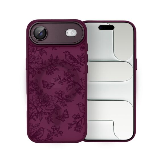 Etui do iPhone Air Color Flush z MagSafe, z osłoną aparatu, nocka botanika, wiśniowe (1)