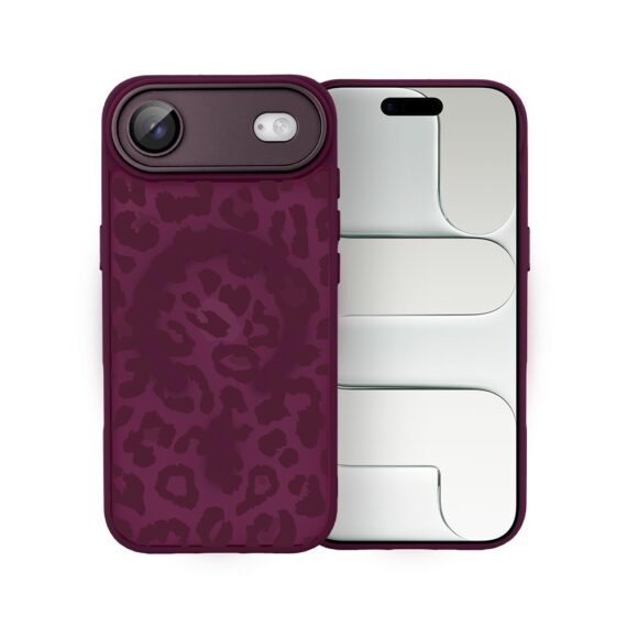 Etui do iPhone Air Color Flush z MagSafe, z osłoną aparatu, subtelna panterka, wiśniowe (1)