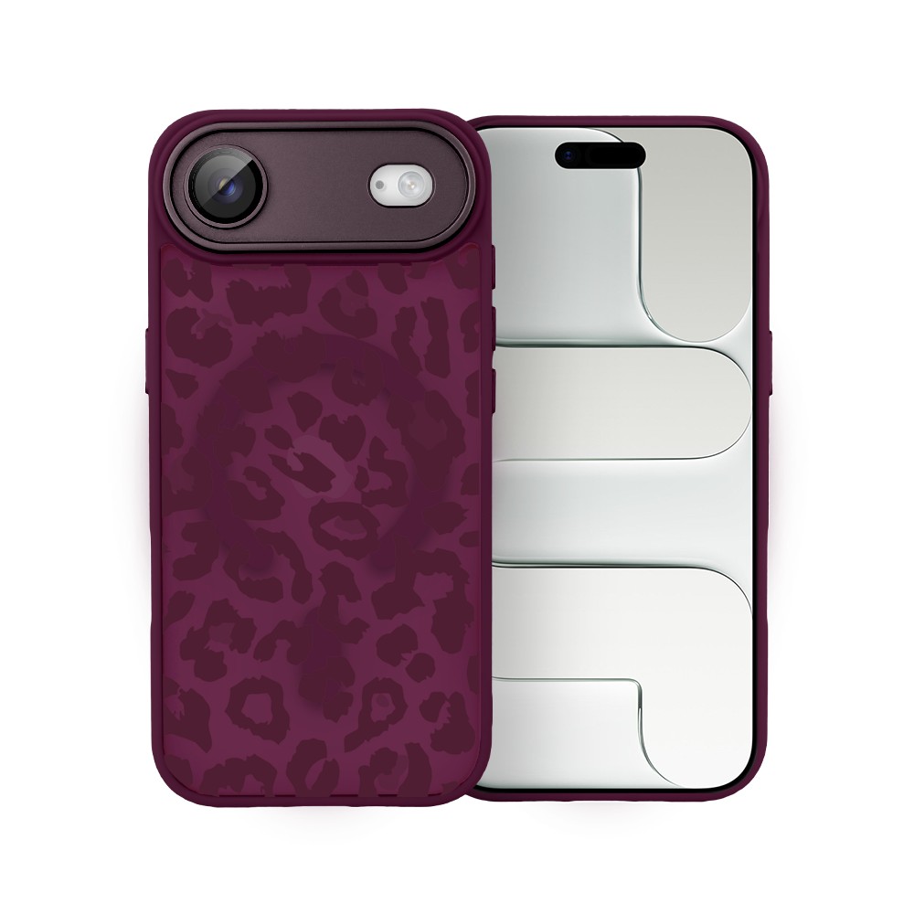 Etui do iPhone Air Color Flush z MagSafe, z osłoną aparatu, subtelna panterka, wiśniowe (1)
