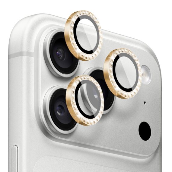 luksusowa diamentowa osłona obiektywów, szkło na aparat iphone 18 pro max, złota