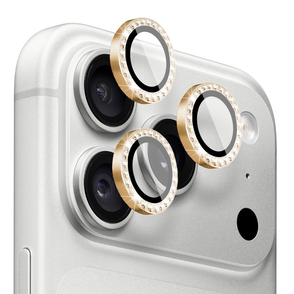 luksusowa diamentowa osłona obiektywów, szkło na aparat iphone 18 pro max, złota