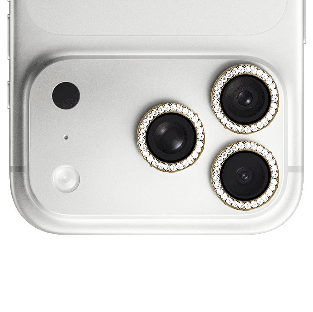 luksusowa diamentowa osłona obiektywów, szkło na aparat iphone 18 pro max, złota