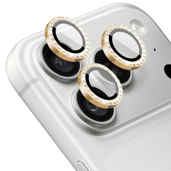 luksusowa diamentowa osłona obiektywów, szkło na aparat iphone 18 pro max, złota